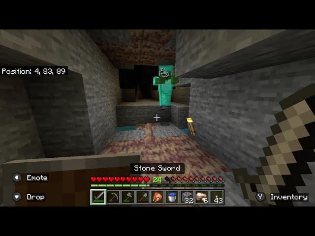 Zombie wearing a full set of Diamond Armor except boots [Minecraft]