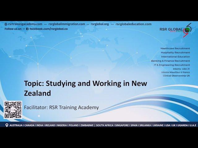 RSR Global Training Academy : Studying and working in New Zealand