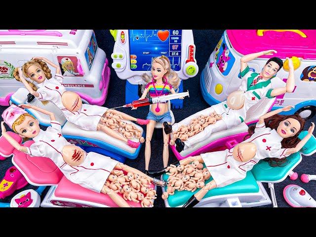 16 Minutes Satisfying with Princess Pregnant Women Doctor Toys,  Doctor Injection Playset ASMR #13