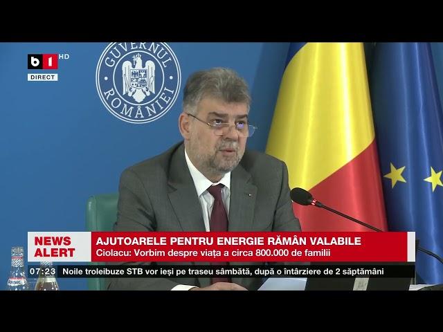 AJUTOARELE PENTRU ENERGIE RĂMÂN VALABILE_Știri B1TV_17 febr. 2024