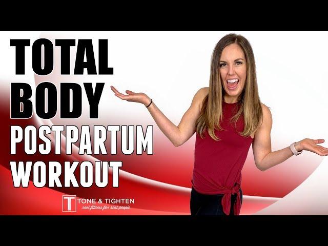 Postpartum At Home Workout - Beginner Total Body Workout After Pregnancy!