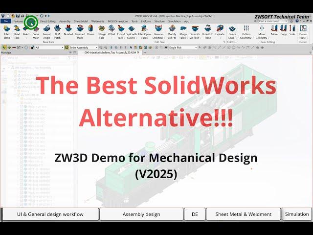 The BEST SolidWorks Alternative---ZW3D for Mechanical Design