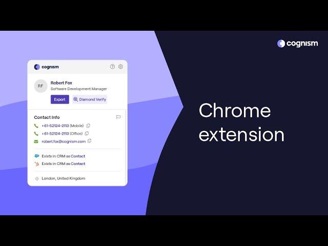 Cognism chrome extension in Sales Navigator