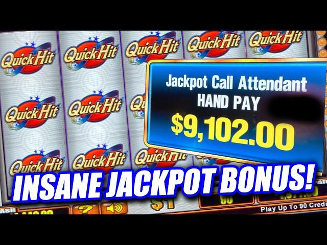 INSANE QUICK HIT BONUS YOU WON'T BELIEVE YOUR EYES  HIGH LIMIT SLOT MACHINE PLAY  HANDPAY