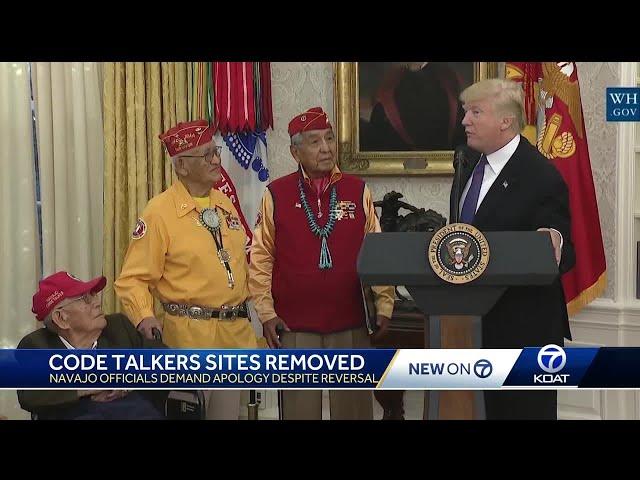 Navajo code talkers restored on DOD websites