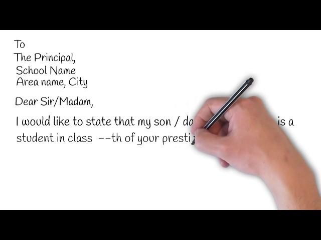 Letter from parents to principal for sick leave | Smart learning tube