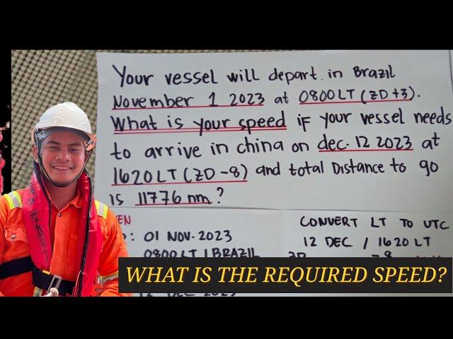 VESSEL REQUIRED SPEED COMPUTATION