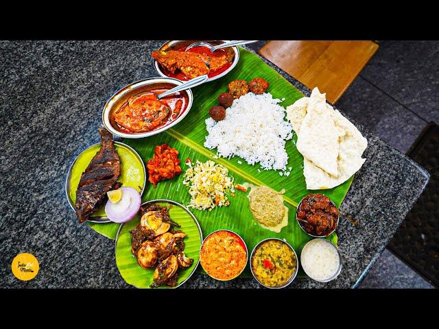 Madurai Most Popular Harish Mess Unlimited Non Veg Thali On Banana Leaf Rs. 100/- Only l Tamil Food