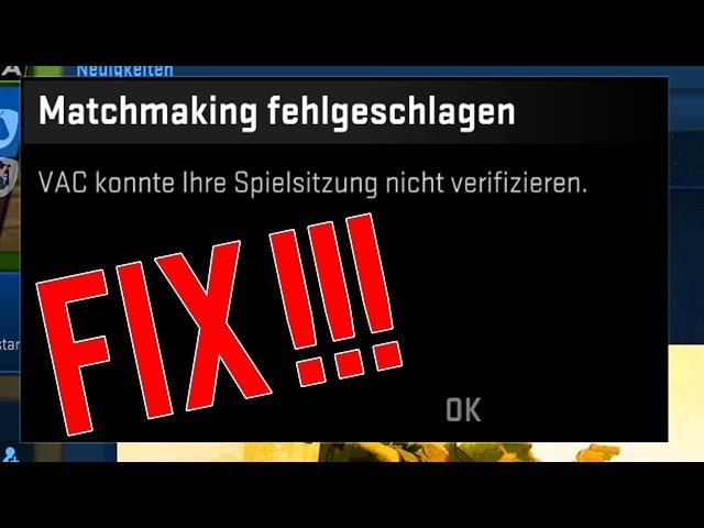 VAC ERROR FIX | VAC konnte ihre Spielsitzung nicht verifizieren | behoben !