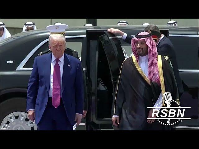 WATCH: President Trump and Mohammed bin Salman arrive at the Saudi Royal Court in Riyadh. - 5/13/25