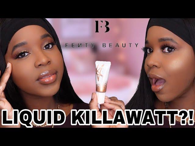 NEW FENTY LIQUID KILLAWATT FLUID FREESTYLE HIGHLIGHTER REVIEW & SWATCHES ON DARK SKIN | HONEY HAWTIE