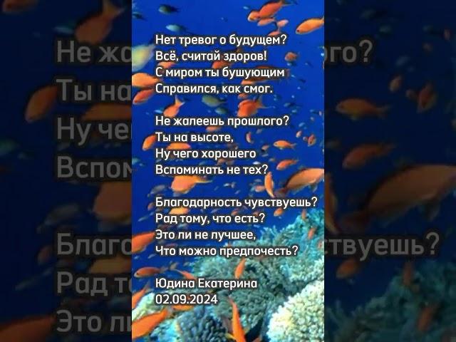 "Нет тревог о будущем?" Юдина Екатерина #психология #поэзия #жизнь #стих