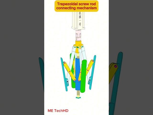 Trapezoidal screw rod connecting mechanism #design #machine #solidwork #cad