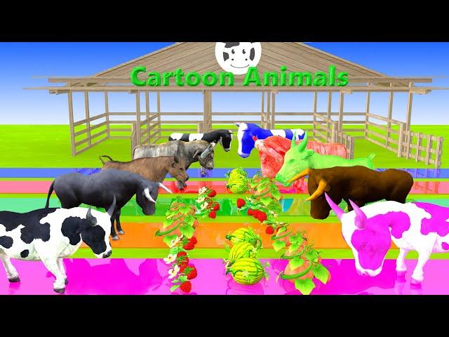 Paint Animals cow lion dinosaur elephant bear checken leopard hippo dog cat - Paint Color #part35