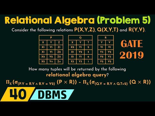 Relational Algebra (Solved Problem 5)