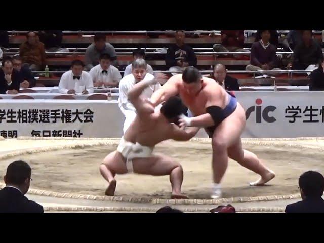 朝乃山【石橋広暉】(近畿大学)     ＶＳ      炎鵬【中村友哉】(金沢学院大学)