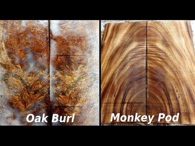 Resawing Guitar Tops - Spalted Oak Burl & Monkey Pod