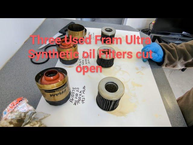 Three used Fram Ultra Synthetic oil filters from Three of my patrons at oil recovery drop off