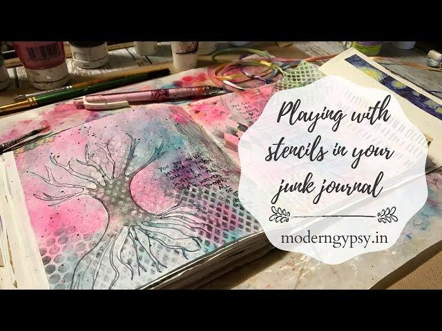 Using stencils in your art journal