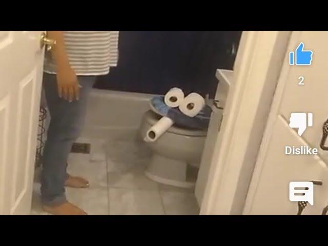 Your toilet is Smoking!  Prank on my sister #shorts