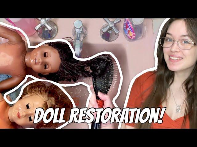 Restoring my American Girl dolls!! - curly doll hair tutorial