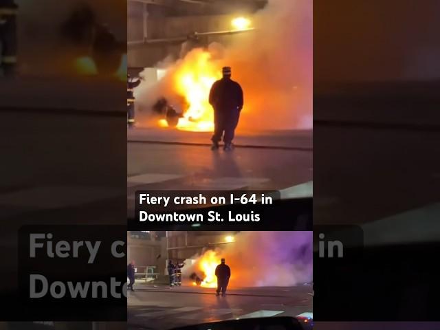 #stlouis #police and #firefighter crews respond to a fiery crash downtown #ksdk