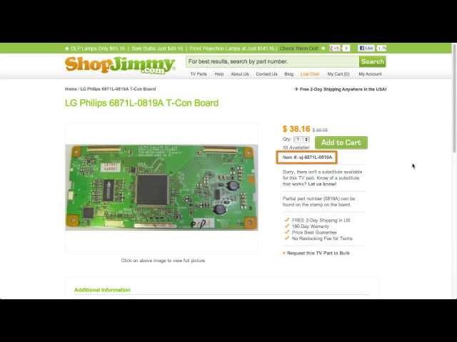 LCD Help Part Number Identification TV Repair Guide for LG Philips Timing Control (T-Con) Boards