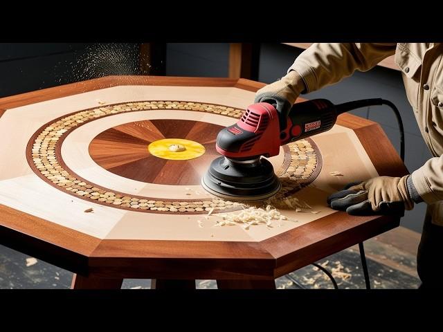 This Is Truly A Work Of Art - A Hexagonal Table Made From Epoxy Glue And Small Branches