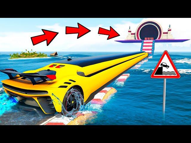 DROVE WATER BUMPIES ON THE LONGEST FERRARI IN GTA 5! EXPERIMENTS IN GTA 5