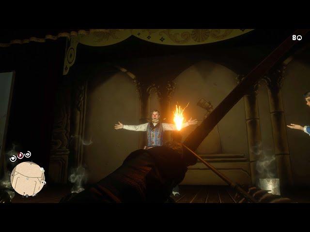 What happens if the Magician gets a dynamite arrow instead of a bullet