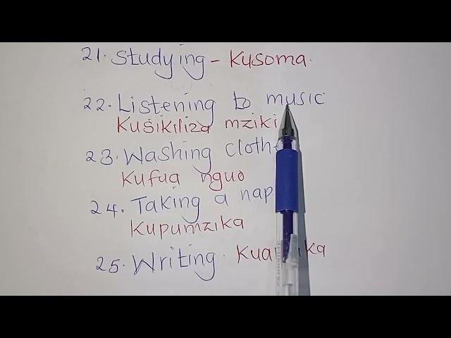 Everyday Activities in Kiswahili. Kiswahili for Beginners #swahili #education #kiswahili