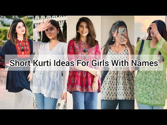 Types of short Kurti with names/Short kurti design ideas for girls women/Short kurti ideas for jeans