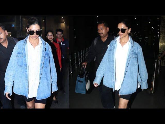 Deepika Padukone SPOTTED In casuals at the Airport | BiscootTv