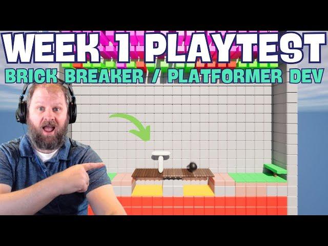  Early Playtest of Our New Indie Game! | Dev Week 1 Brick Breaker/Platformer Update - Landscape