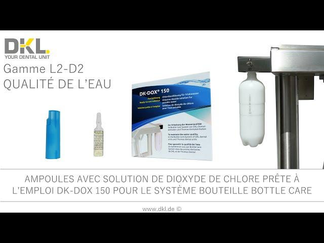 AMPOULES AVEC SOLUTION DE DIOXYDE DE CHLORE DK-DOX 150 POUR LE SYSTÈME BOUTEILLE BOTTLE CARE