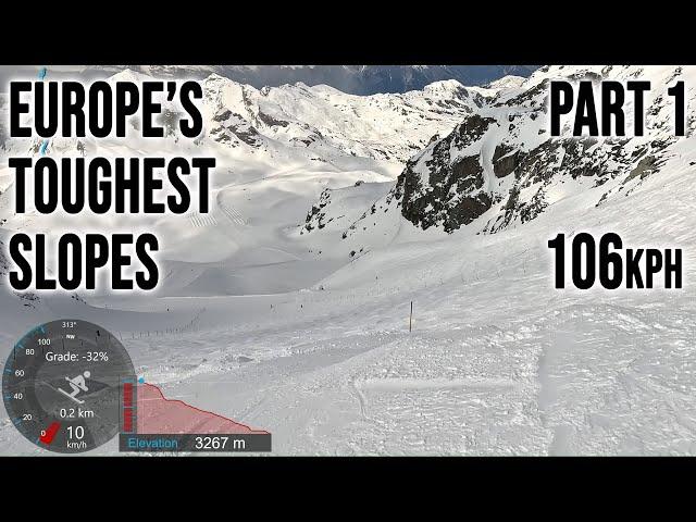 [4K] Europe's Toughest Slopes Part 1 - Chamois - Harakiri - Mont Fort - Ischgl Piste 14a, GoPro HERO