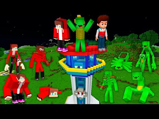 All SCARY JJ and Mikey Mutants vs Paw Patrol House jj and mikey challenge in Minecraft - Maizen