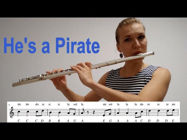 Pirates of the Caribbean - He's a Pirate -Flute tutorial + Sheet music