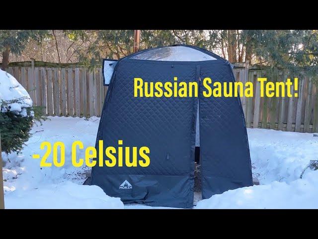 MORZH Russian Sauna Tent Review in Toronto -20° Celsius Winter