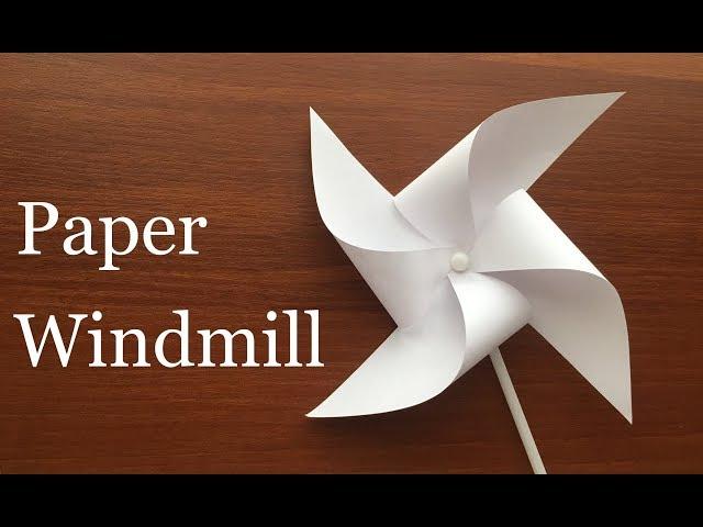 DIY How To Make Paper Windmill (Pinwheel). Easy Project for Children
