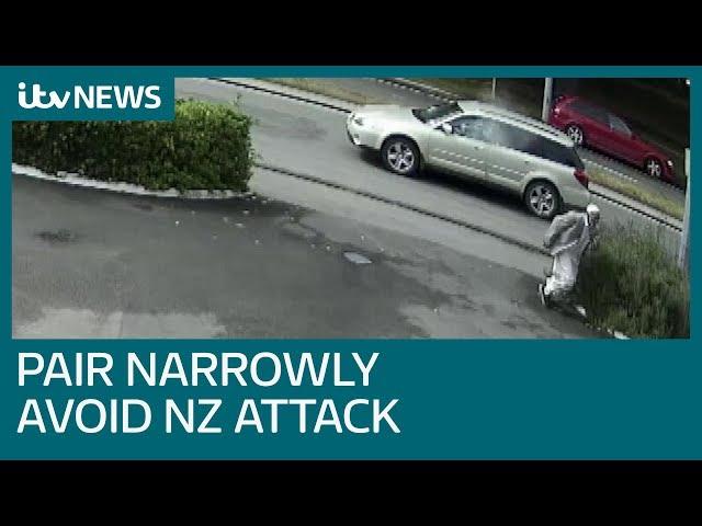 Christchurch CCTV shows late father and son making narrow escape from NZ gunman | ITV News