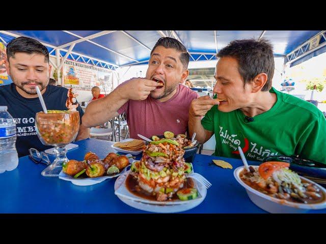 Mexican Street Food - SEAFOOD TOWER!!  Burritos, Tacos + Ceviche in Tucson, Arizona!!