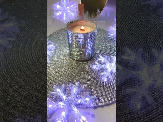 Christmas Mirror Ball Candle️️ #candle #christmascandle #christmasdiydecor