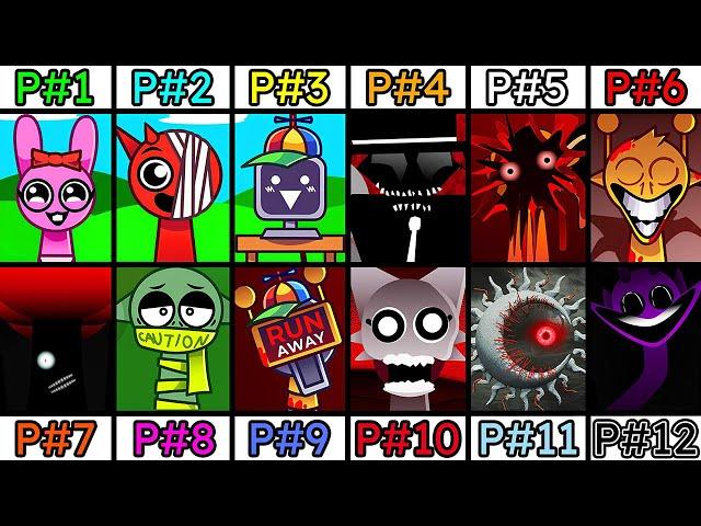 All Phases of Every Sprunki in Incredibox Sprunki: From 1 Phase to 12 Phase