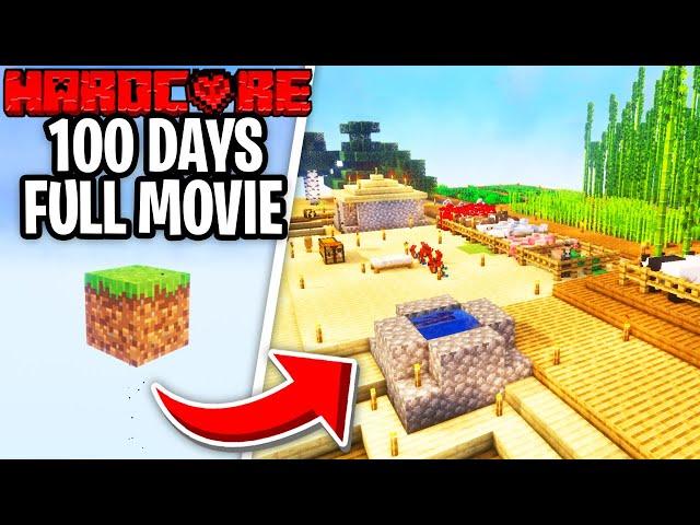 I Survived 100 Days in ONE BLOCK SKYBLOCK in Minecraft Hardcore! [FULL MOVIE]