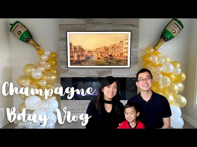 CHAMPAGNE BALLOON GARLAND BIRTHDAY | HUBBY BDAY VLOG 2021 ANGIE LOWIS