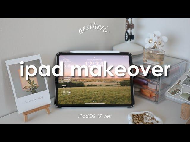 aesthetic iPadOS 17 lockscreen & homescreen setup (+ what’s in my iPad) 