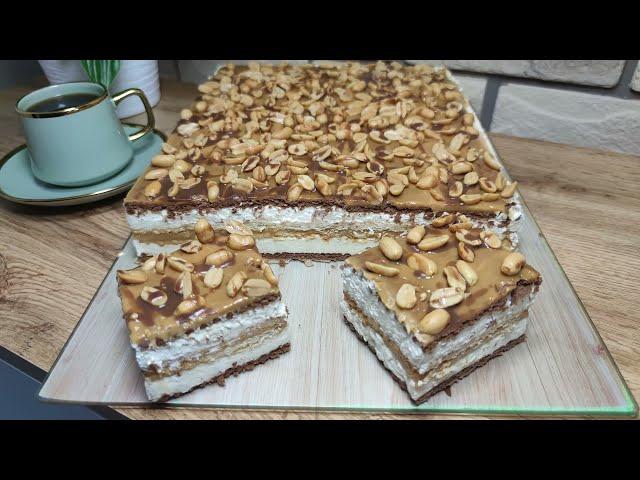 Snickers with mascarpone without baking