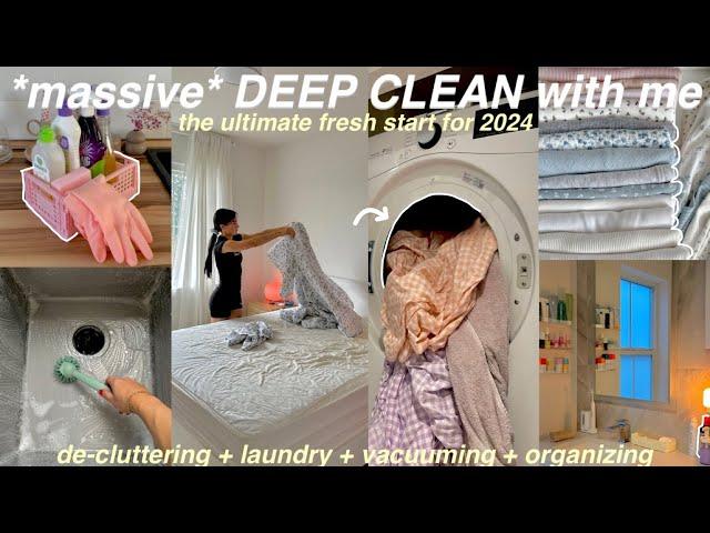 massive DEEP CLEAN + ORGANIZE with me *reset for 2024* + extreme motivation