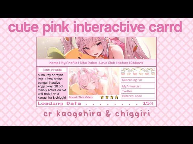 cute pink interactive carrd  cr chiggiri & kaogehira